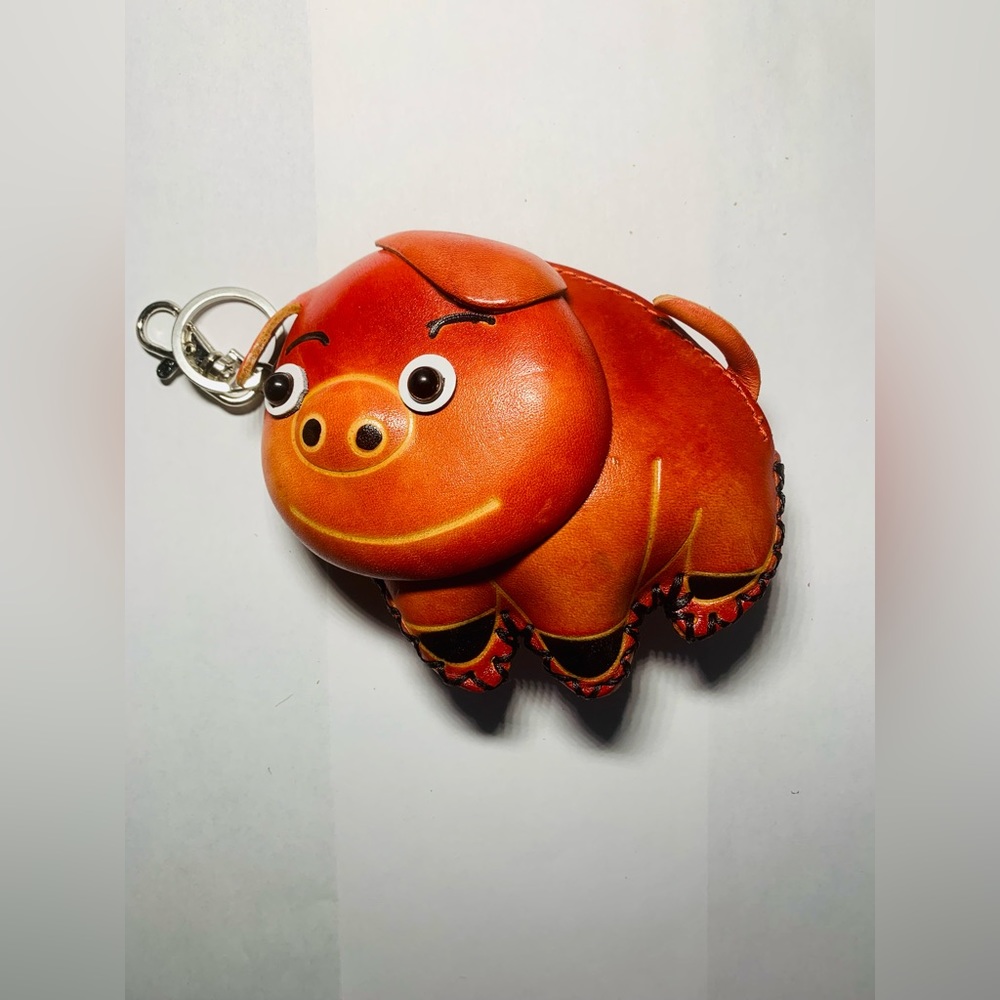 Handmade Orange Piggy Coin Wallet